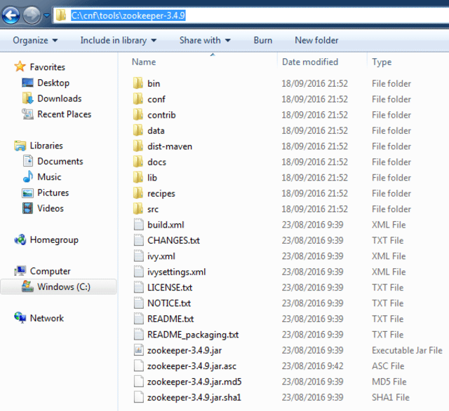 apache zookeeper install directory