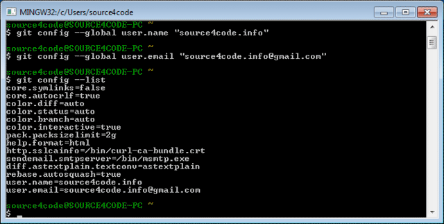 git bash config list