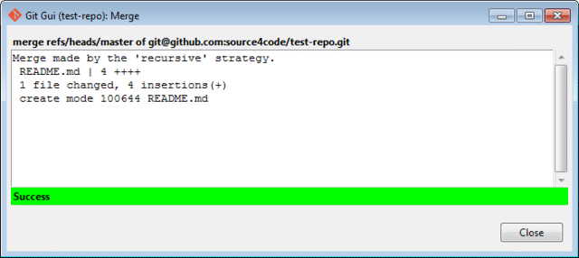 git gui local merge success