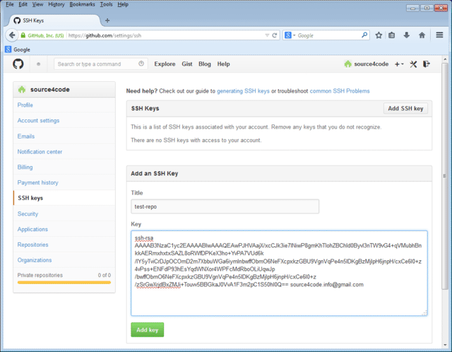 github ssh keys