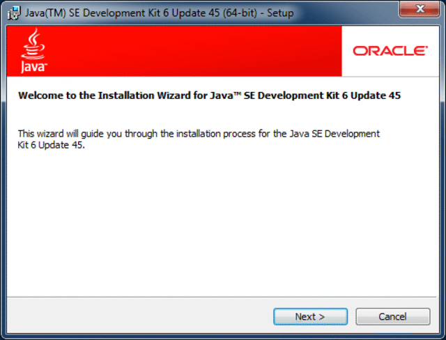 java 6 installer start