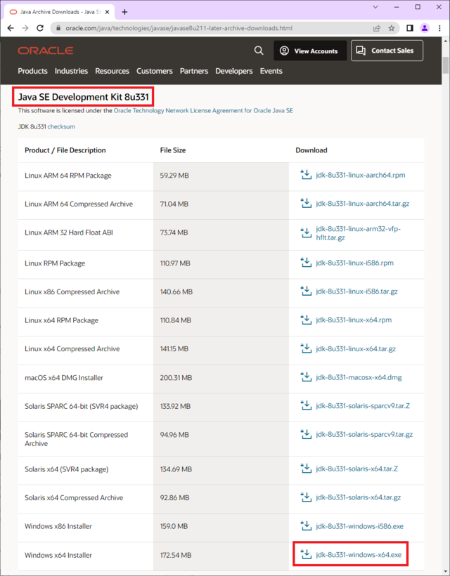 java 8 oracle jdk download link