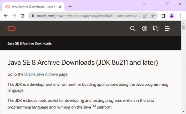 java 8 oracle jdk download page