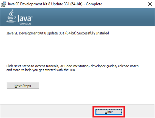 java 8 oracle jdk installer finish