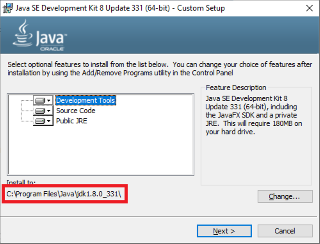 java 8 oracle jdk installer jdk location