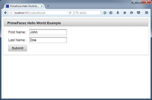 jsf primefaces jetty hello world example