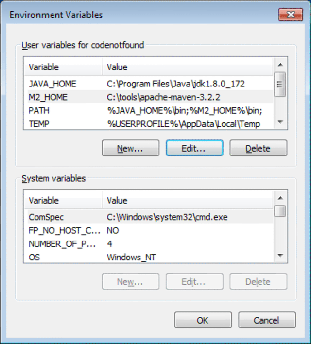 maven 3.2 environment variables