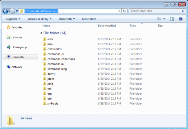 maven new local repository