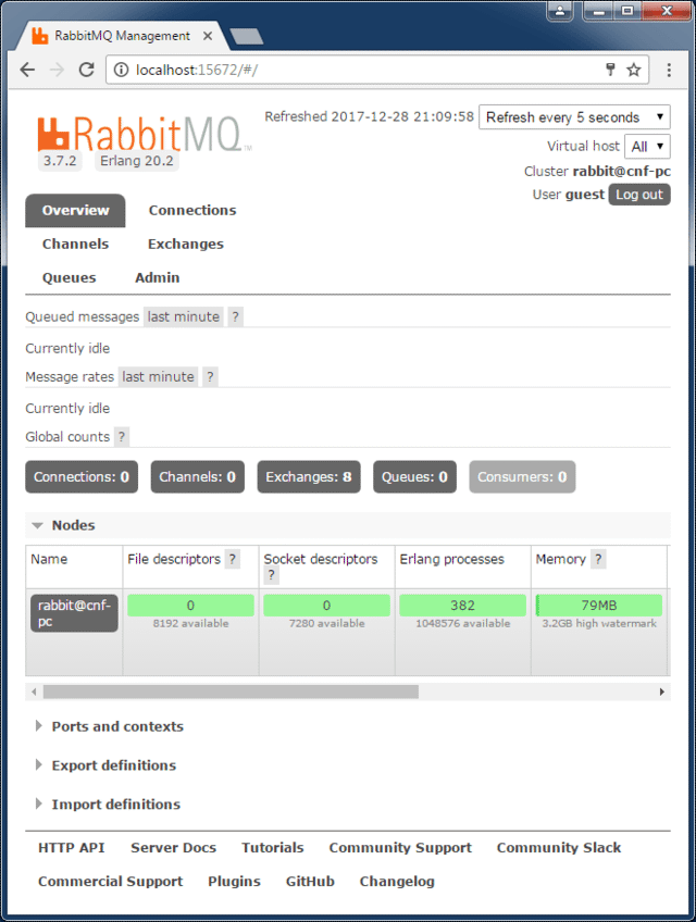 rabbitmq management console