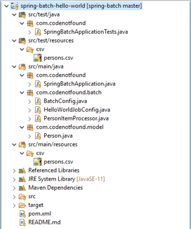 spring batch hello world maven project
